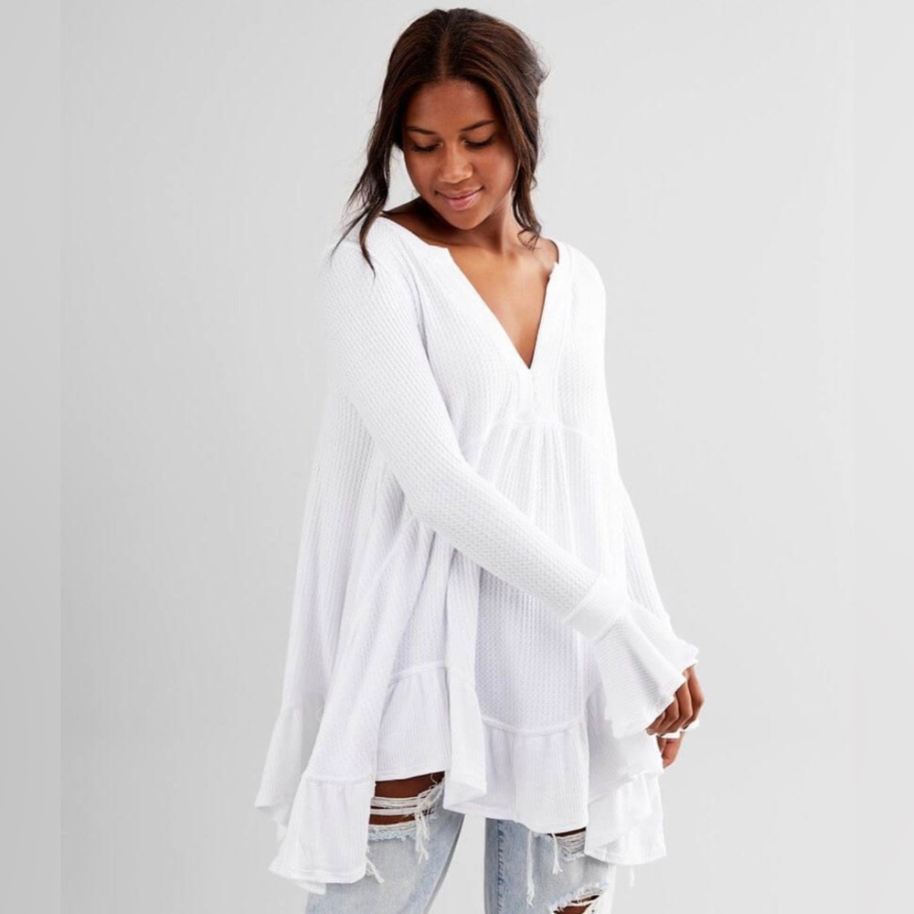 Free people Olivia thermal tunic - white - size small